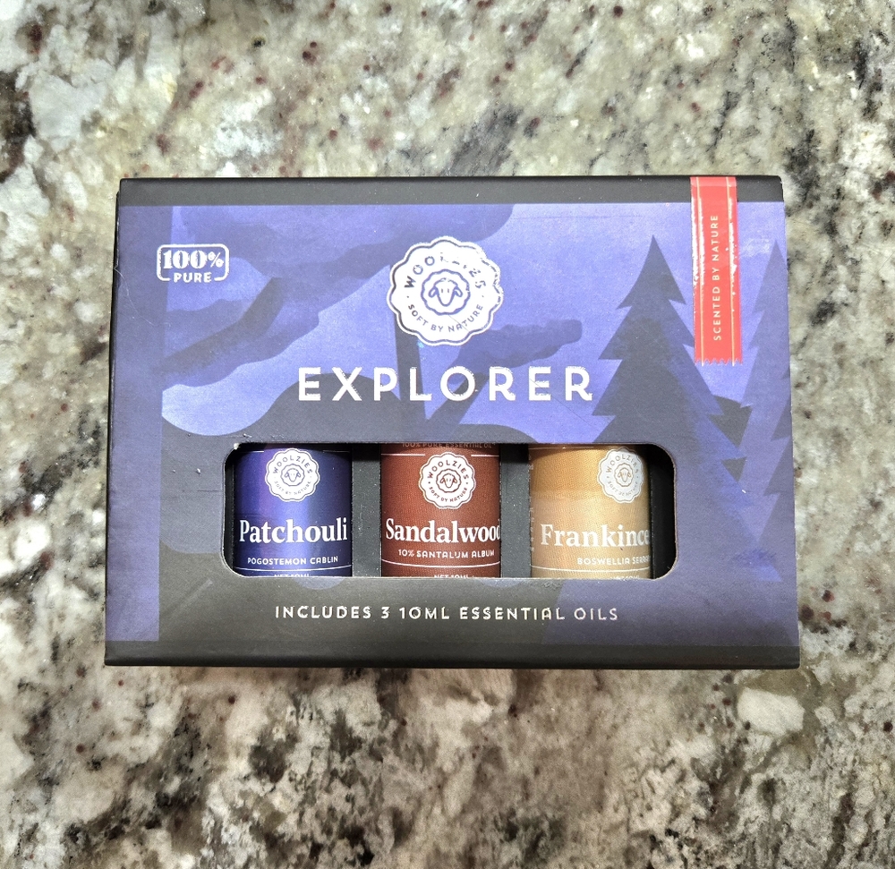Explorer Essential Oils Set -Patchouli, Frankincense, Sandalwood-